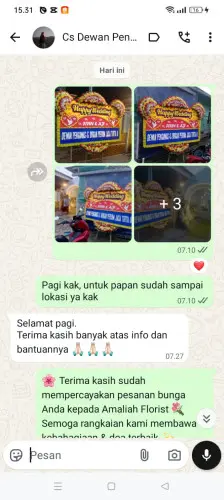 Testimonial Papan Bunga Pernikahan loa bakung